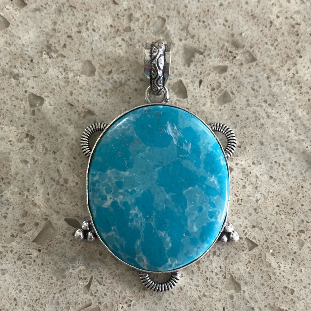 New Larimar set in Sterling Pendant